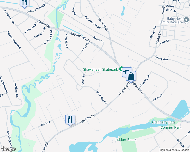 map of restaurants, bars, coffee shops, grocery stores, and more near 1301 Lords Court in Wilmington