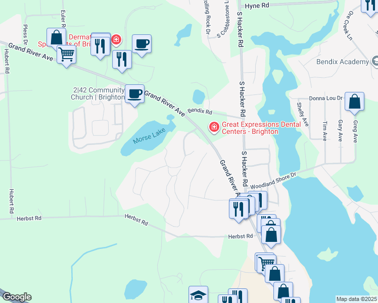 map of restaurants, bars, coffee shops, grocery stores, and more near 7763 Silver Plume in Brighton