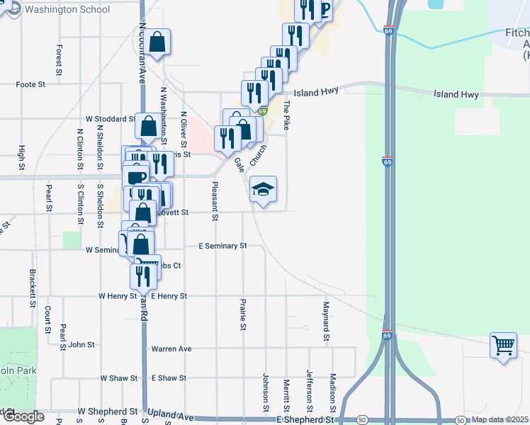 map of restaurants, bars, coffee shops, grocery stores, and more near 512 East Lovett Street in Charlotte