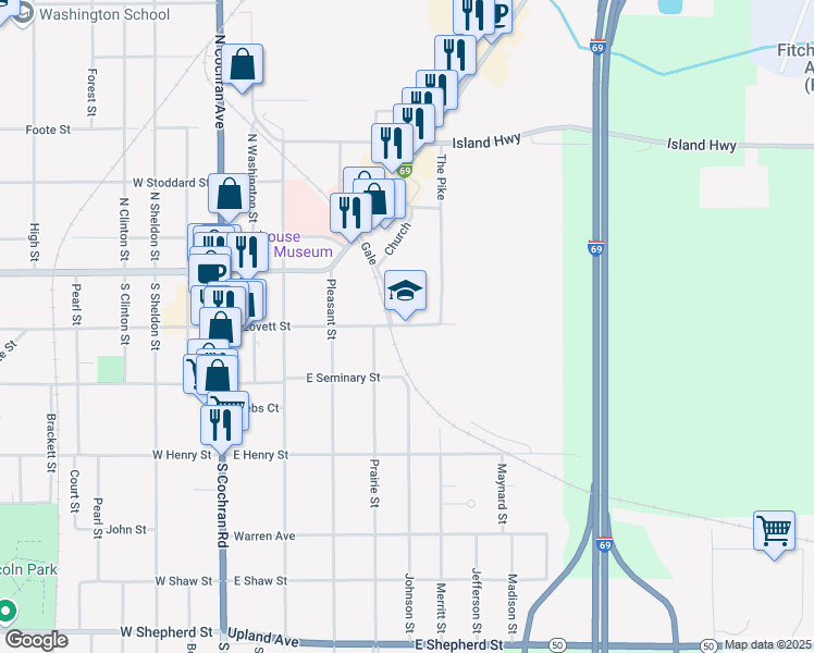 map of restaurants, bars, coffee shops, grocery stores, and more near 512 East Lovett Street in Charlotte