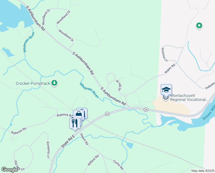 map of restaurants, bars, coffee shops, grocery stores, and more near 2 Warner Lane in Westminster