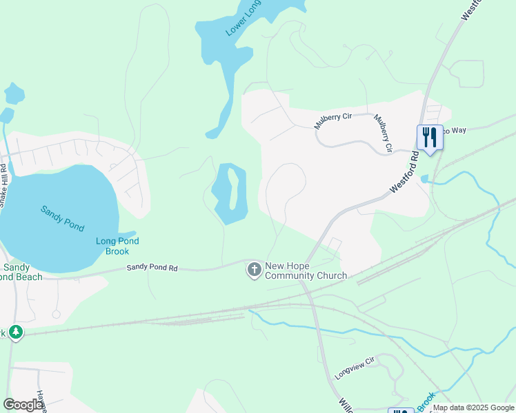 map of restaurants, bars, coffee shops, grocery stores, and more near 31 Mountain Laurel Road in Ayer
