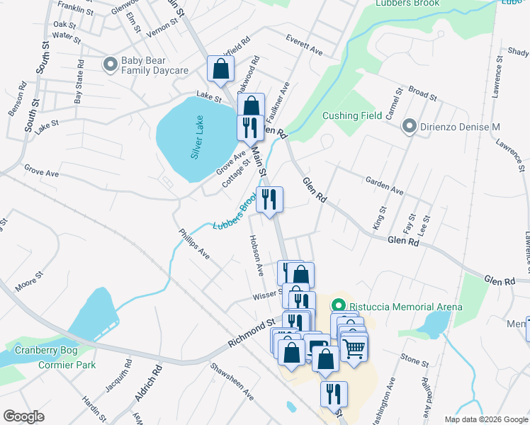 map of restaurants, bars, coffee shops, grocery stores, and more near 2a Pine Avenue in Wilmington