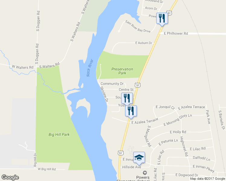 map of restaurants, bars, coffee shops, grocery stores, and more near 330 Centre Street in Beloit