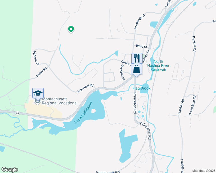 map of restaurants, bars, coffee shops, grocery stores, and more near 726 Westminster Hill Road in Fitchburg