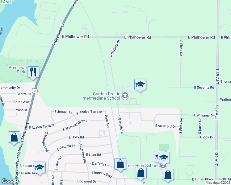 map of restaurants, bars, coffee shops, grocery stores, and more near 3256 South Bartells Drive in Beloit