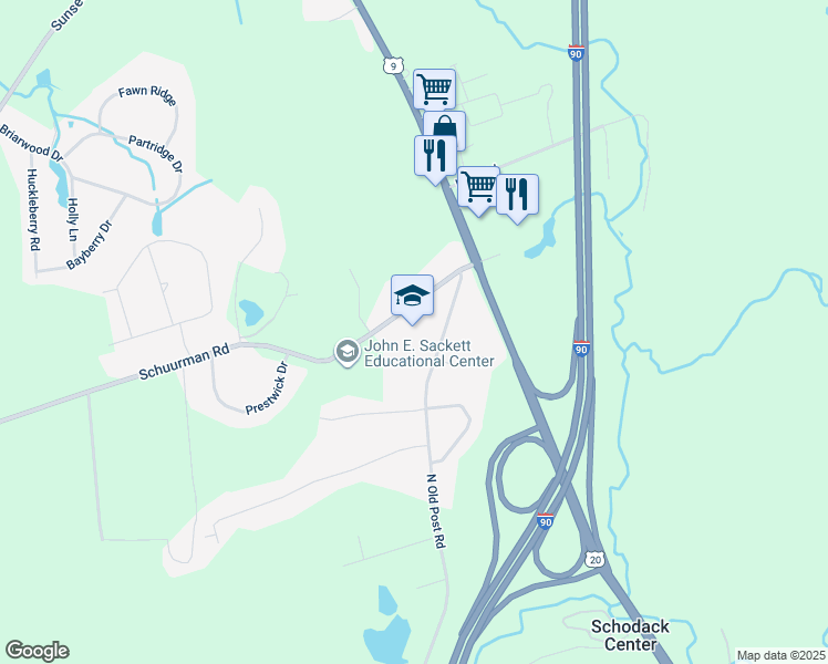map of restaurants, bars, coffee shops, grocery stores, and more near 234 Schuurman Road in Castleton-on-Hudson