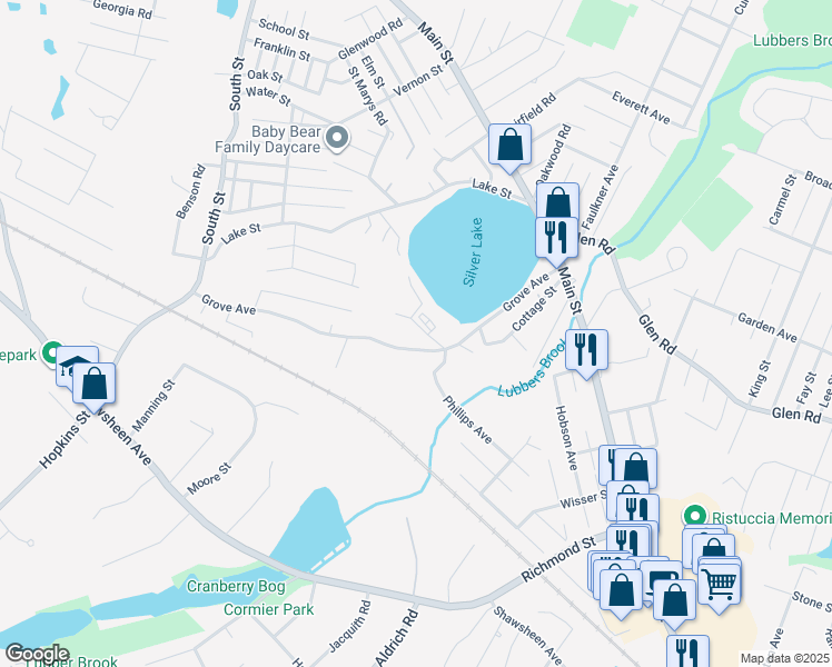 map of restaurants, bars, coffee shops, grocery stores, and more near 4 Burnap Street in Wilmington
