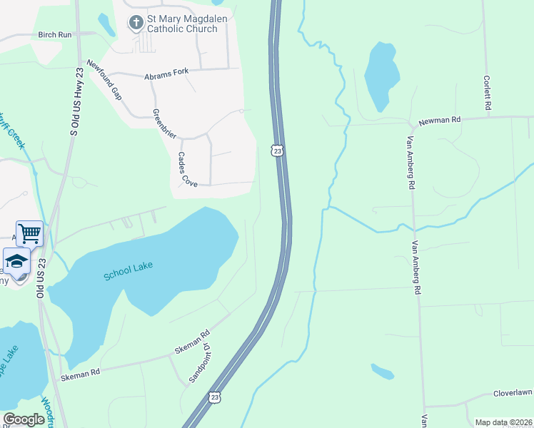 map of restaurants, bars, coffee shops, grocery stores, and more near 10561 Skeman Road in Brighton
