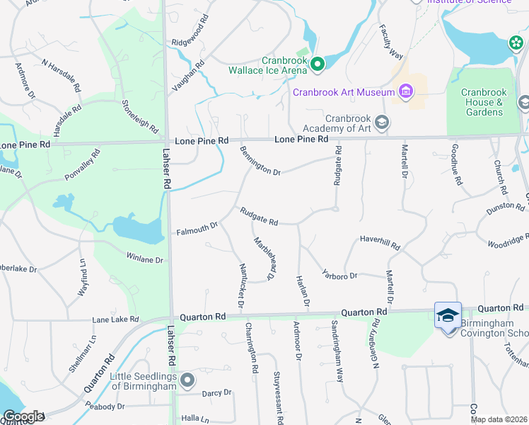 map of restaurants, bars, coffee shops, grocery stores, and more near 674 Rudgate Road in Bloomfield Hills