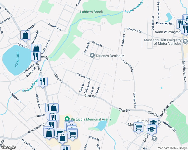 map of restaurants, bars, coffee shops, grocery stores, and more near 28 Dobson Street in Wilmington