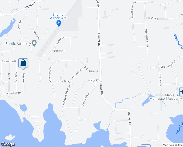 map of restaurants, bars, coffee shops, grocery stores, and more near 8954 North Christine Drive in Brighton