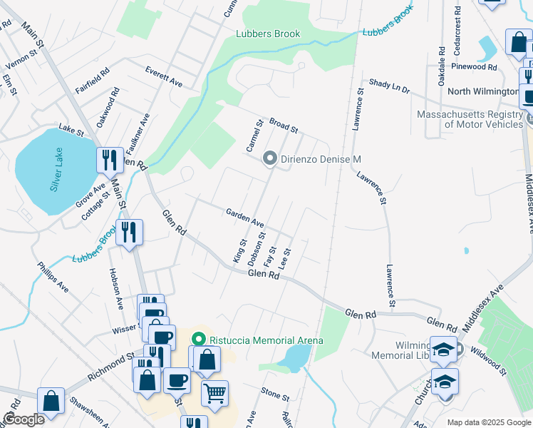 map of restaurants, bars, coffee shops, grocery stores, and more near 28 Dobson Street in Wilmington