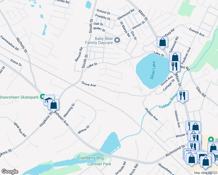 map of restaurants, bars, coffee shops, grocery stores, and more near 119 Grove Avenue in Wilmington