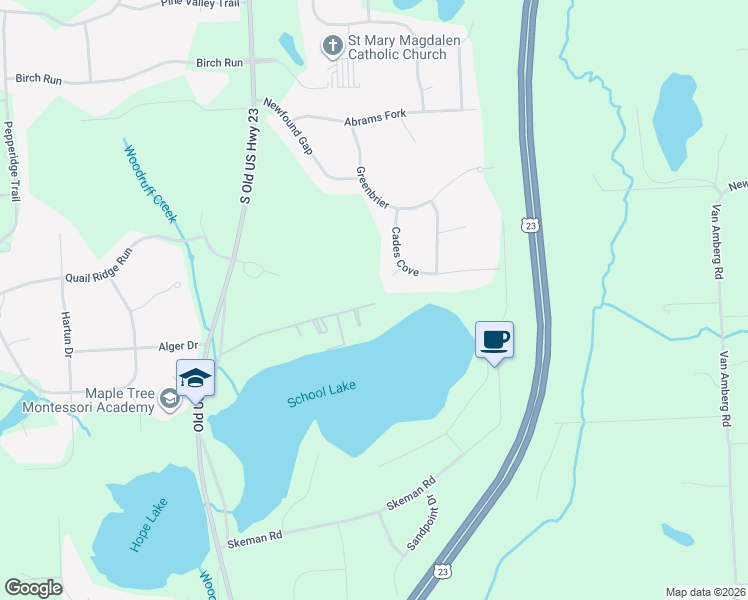 map of restaurants, bars, coffee shops, grocery stores, and more near 2618 Parklawn Drive in Brighton