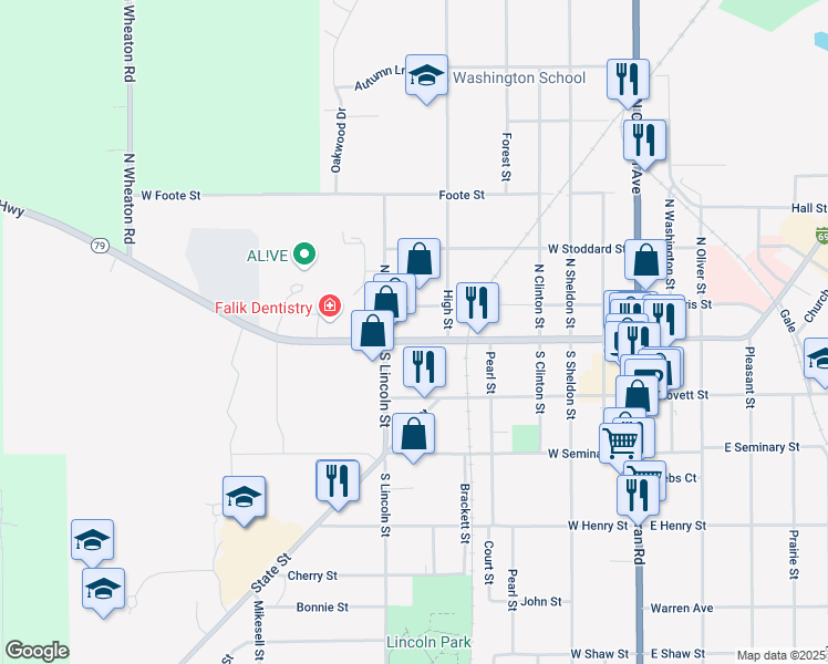 map of restaurants, bars, coffee shops, grocery stores, and more near 620 West Lawrence Avenue in Charlotte