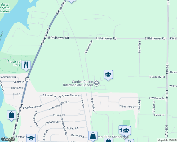 map of restaurants, bars, coffee shops, grocery stores, and more near 1003 Whippoorwill Way in Beloit