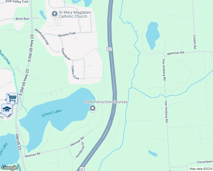 map of restaurants, bars, coffee shops, grocery stores, and more near 10561 Skeman Road in Brighton