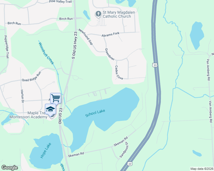 map of restaurants, bars, coffee shops, grocery stores, and more near 2618 Parklawn Drive in Brighton
