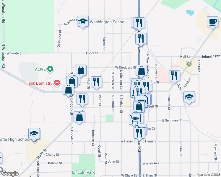 map of restaurants, bars, coffee shops, grocery stores, and more near 408 West Lawrence Avenue in Charlotte
