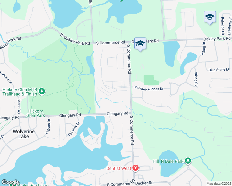 map of restaurants, bars, coffee shops, grocery stores, and more near 13200 Egret Lane in Walled Lake