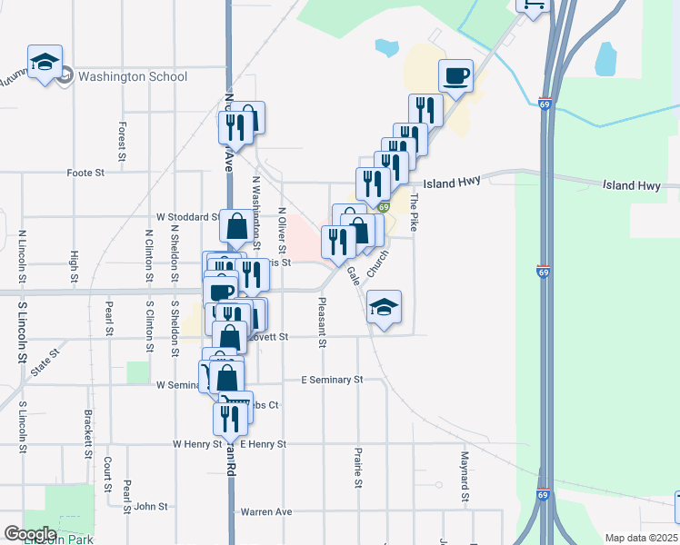 map of restaurants, bars, coffee shops, grocery stores, and more near 101 Pleasant Street in Charlotte