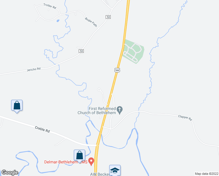 map of restaurants, bars, coffee shops, grocery stores, and more near 995 North Route 9W in Selkirk