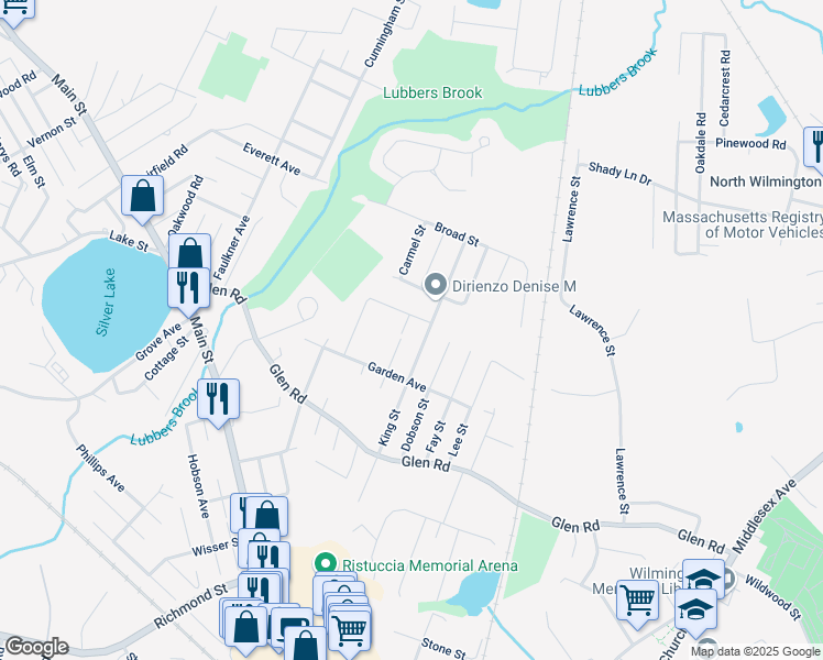 map of restaurants, bars, coffee shops, grocery stores, and more near 24 Crescent Street in Wilmington