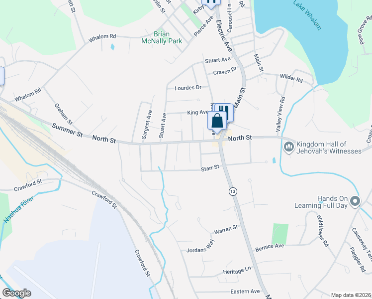 map of restaurants, bars, coffee shops, grocery stores, and more near 336 North Street in Leominster
