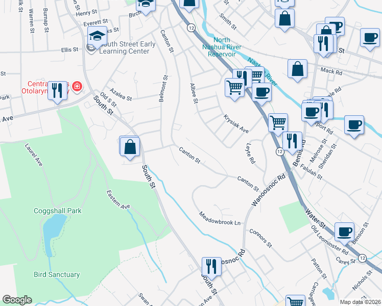 map of restaurants, bars, coffee shops, grocery stores, and more near 110 Valley Street in Fitchburg