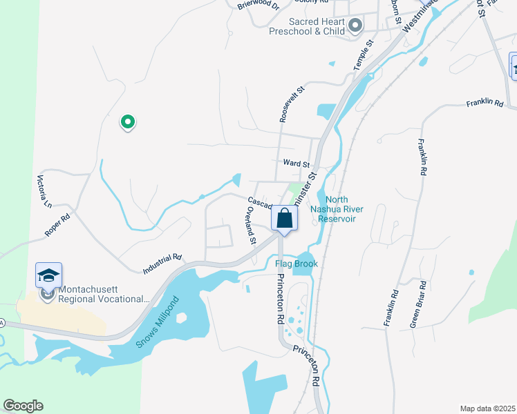 map of restaurants, bars, coffee shops, grocery stores, and more near 38 Cascade Street in Fitchburg