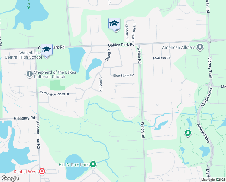 map of restaurants, bars, coffee shops, grocery stores, and more near 2001 Marble Court in Commerce Charter Township