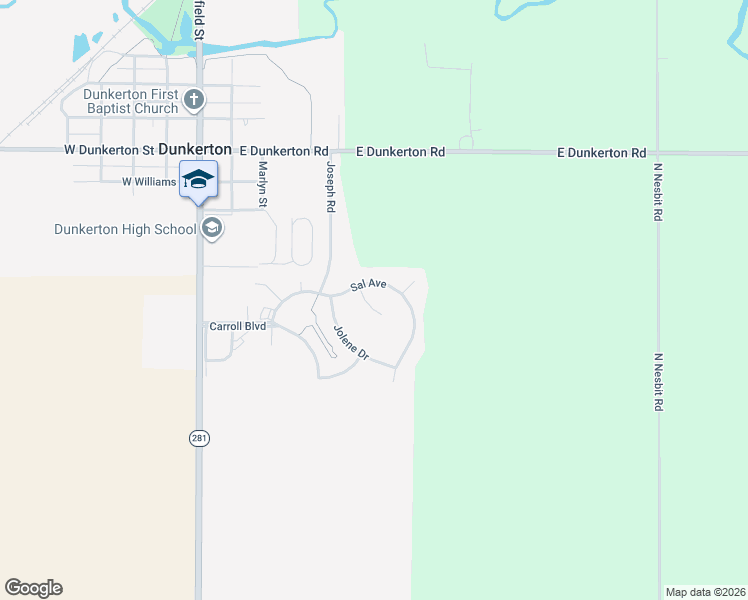map of restaurants, bars, coffee shops, grocery stores, and more near 519 Sal Ave in Dunkerton