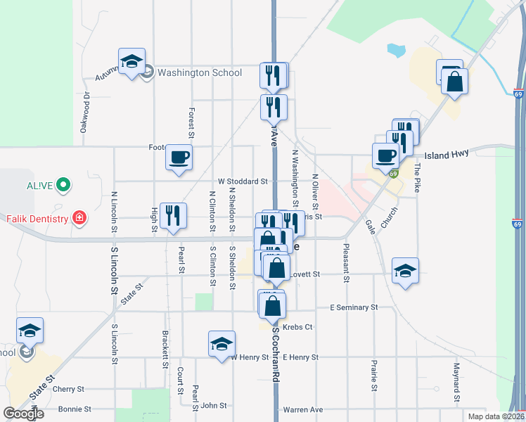 map of restaurants, bars, coffee shops, grocery stores, and more near 218 Bostwick Street North in Charlotte