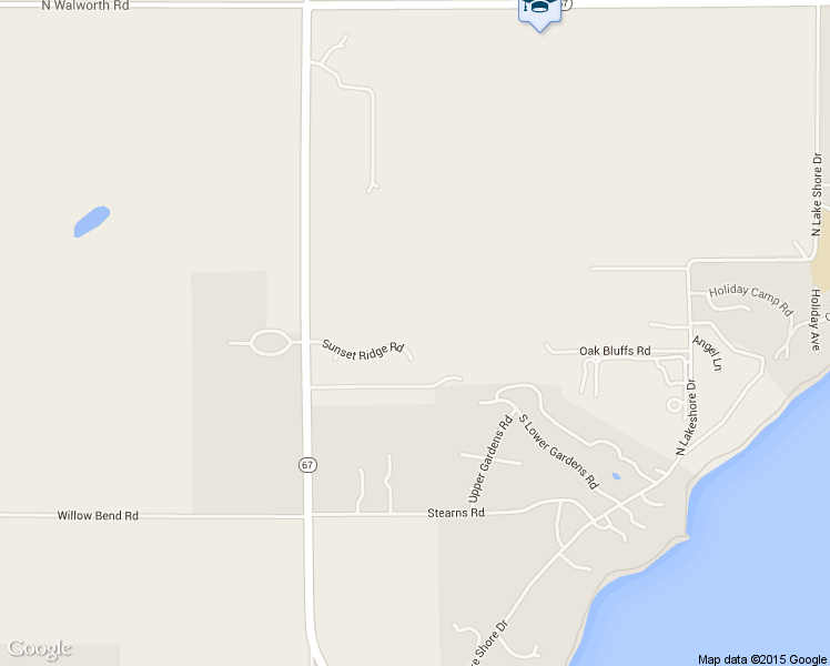 map of restaurants, bars, coffee shops, grocery stores, and more near W5622 Sunset Ridge Road in Walworth