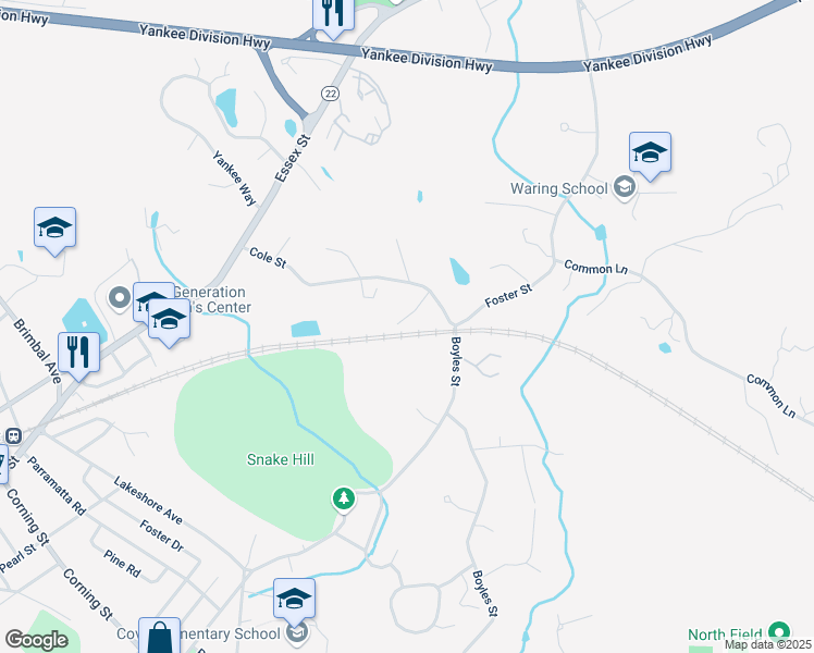 map of restaurants, bars, coffee shops, grocery stores, and more near 10 Paradise Road in Beverly