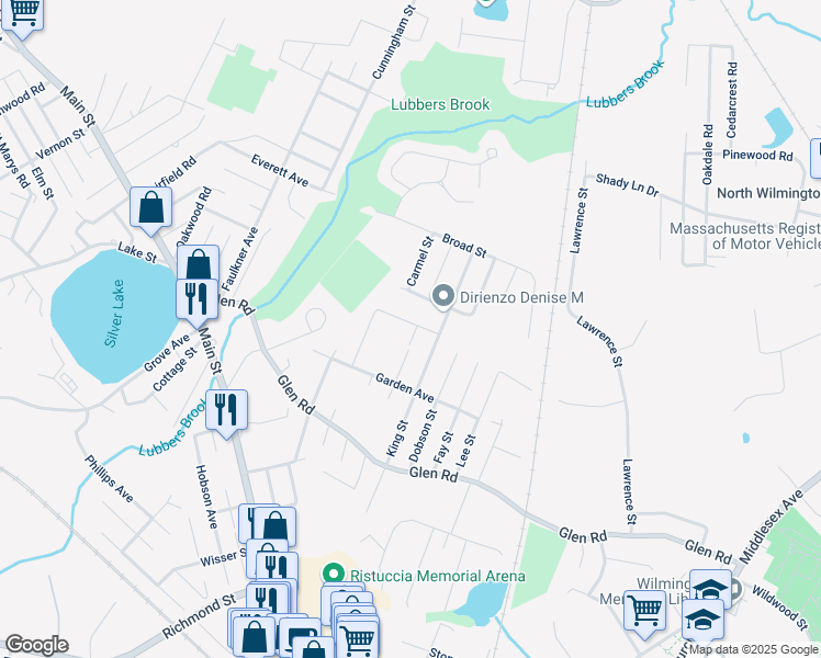 map of restaurants, bars, coffee shops, grocery stores, and more near 24 Crescent Street in Wilmington