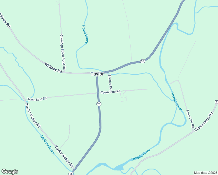 map of restaurants, bars, coffee shops, grocery stores, and more near 5829 Factory Drive in Cincinnatus