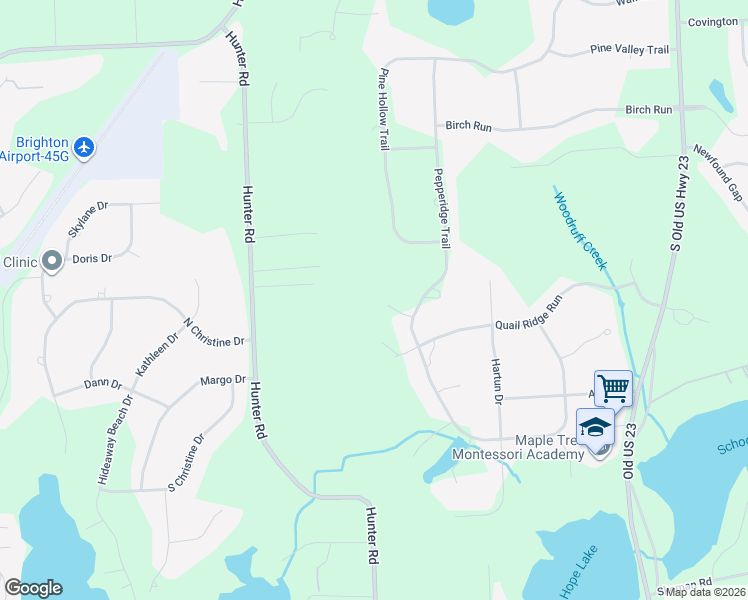 map of restaurants, bars, coffee shops, grocery stores, and more near 8860 Deer Trail in Brighton