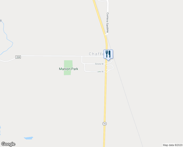 map of restaurants, bars, coffee shops, grocery stores, and more near 13469 Lake Street in Chaffee