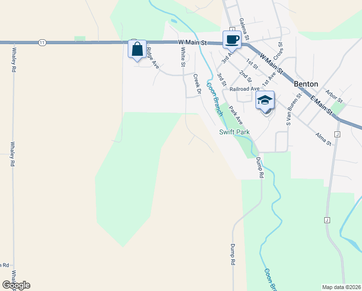 map of restaurants, bars, coffee shops, grocery stores, and more near 5225 White Street in Benton