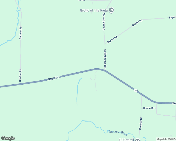 map of restaurants, bars, coffee shops, grocery stores, and more near 4065 State Route 21 in Wayland