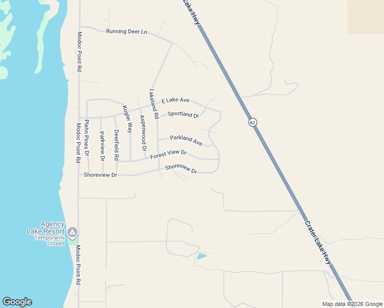 map of restaurants, bars, coffee shops, grocery stores, and more near 2933 Forest View Drive in Chiloquin