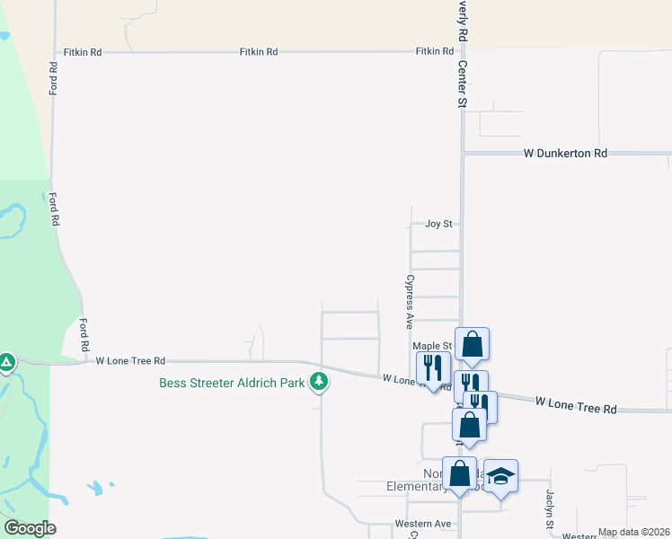 map of restaurants, bars, coffee shops, grocery stores, and more near 1317 Tomahawk Lane in Cedar Falls