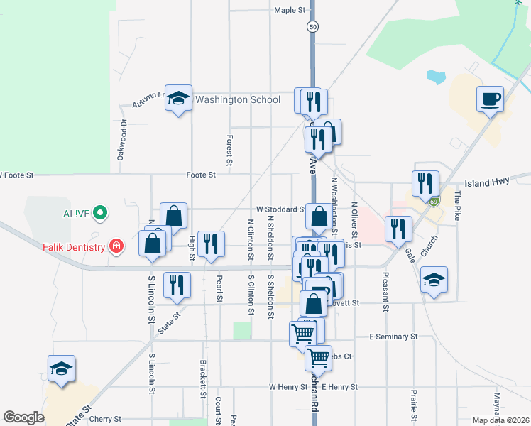 map of restaurants, bars, coffee shops, grocery stores, and more near 310 North Sheldon Street in Charlotte