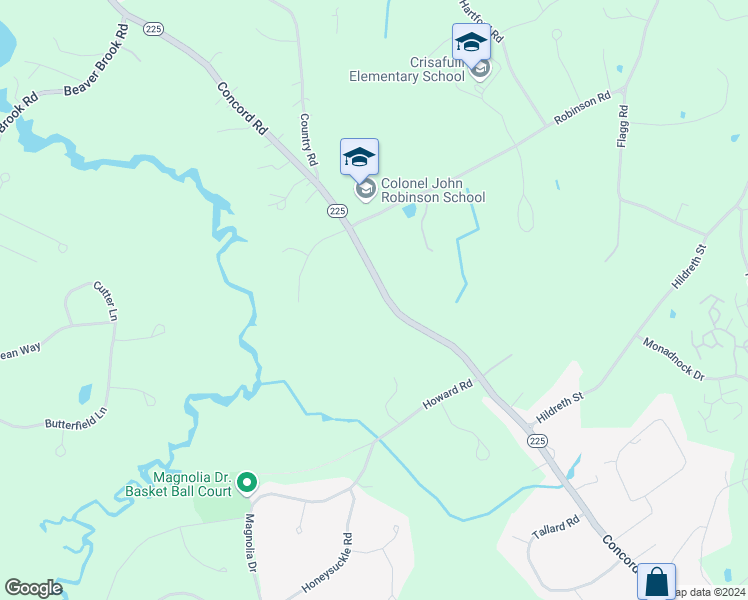 map of restaurants, bars, coffee shops, grocery stores, and more near A Concord Road in Westford