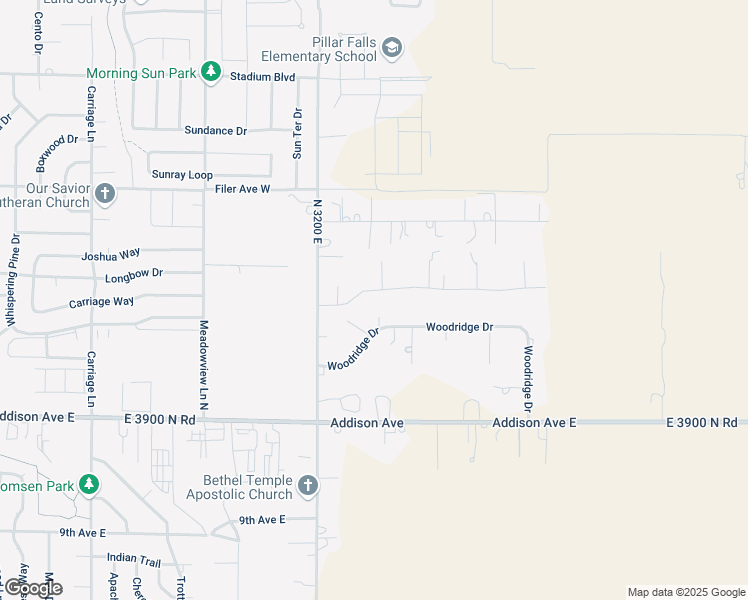 map of restaurants, bars, coffee shops, grocery stores, and more near 3117 Longbow Drive in Twin Falls