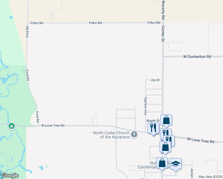 map of restaurants, bars, coffee shops, grocery stores, and more near 3206 Hiawatha Road in Cedar Falls