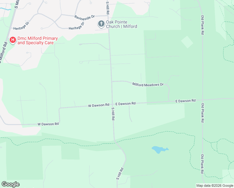 map of restaurants, bars, coffee shops, grocery stores, and more near 1663 South Hill Road in Milford