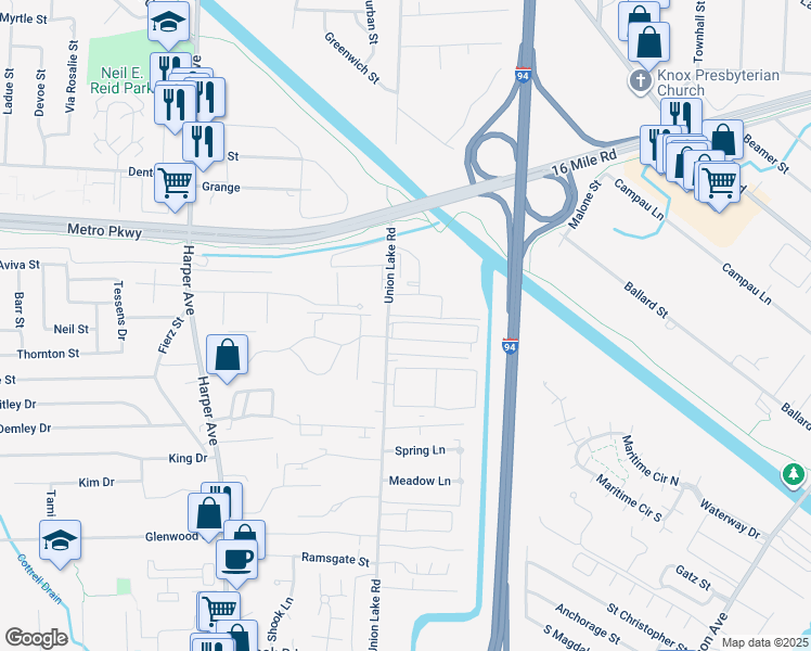 map of restaurants, bars, coffee shops, grocery stores, and more near 24616 North Elda Court in Harrison Township